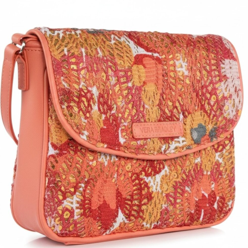 Vera Bradley Pixie Blooms Sequin Crossbody Bag Festival Boho Floral NWOT